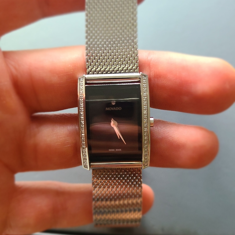 Movado La Nouvelle Diamond Blacl dial watch